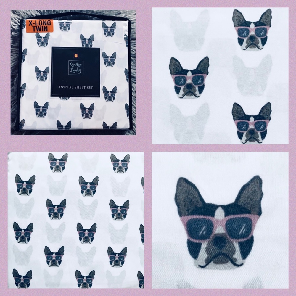 Cynthia Rowley Frenchie Gotta Have Shades Sheets - Picture 1 of 8